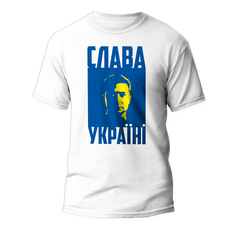 Футболка з сілуетом Зеленського та надпис Слава Україні